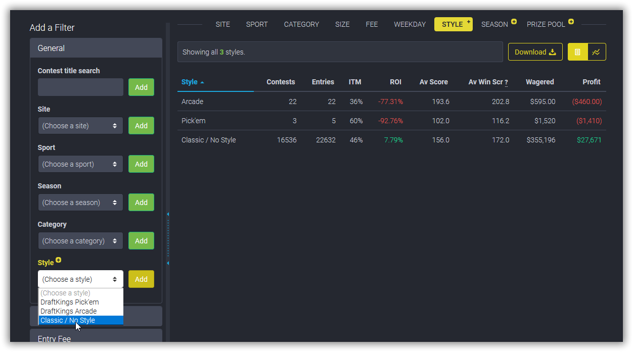 Style cohort and filter on RotoTracker+